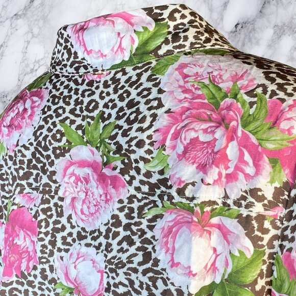 Guess Nina Belted Romper in Pink Carnation Leopard - Picture 6 of 12